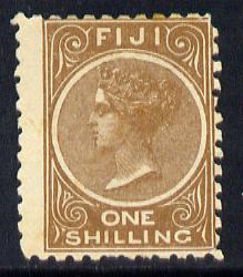 Fiji 1881-99 1s brown Perf 10 centred right, mounted mint SG 64