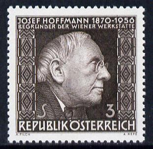 Austria 1966 10th Death Anniv of Joseph Hoffman (architect) unmounted mint, SG 1467, stamps on , stamps on  stamps on architecture, stamps on  stamps on personalities