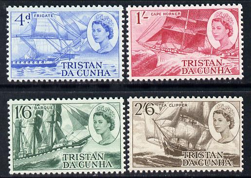 Tristan da Cunha 1969 Clipper Ships set of 4 unmounted mint SG 121-4, stamps on , stamps on  stamps on ships