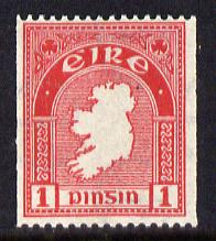 Ireland 1940-68 1d carmine perf 15 x imperf (from coils) unmounted mint SG 112c, stamps on maps.