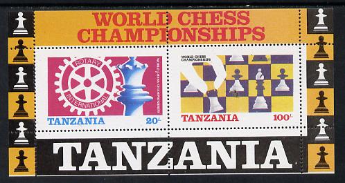 Tanzania 1986 World Chess/Rotary perf m/sheet unmounted mint SG MS 463, stamps on chess, stamps on rotary