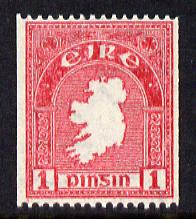 Ireland 1940-68 1d carmine perf 15 x imperf (from coils) with inverted watermark unmounted mint SG 112cw, stamps on , stamps on  stamps on maps.