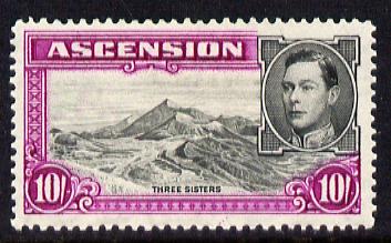 Ascension 1938-53 KG6 definitive 10s P14 mounted mint SG 47, stamps on , stamps on  kg6 , stamps on 