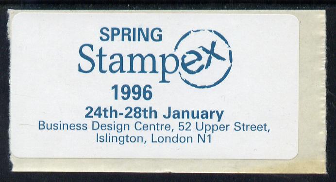 Cinderella - Great Britain 1996 Spring Stampex self adhesive Exhibition label , stamps on stamp exhibitions, stamps on self adhesive, stamps on cinderella