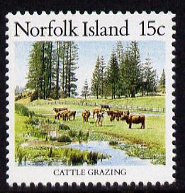 Norfolk Island 1987 Cattle in Pasture 15c unmounted mint SG 409, stamps on cattle, stamps on farming