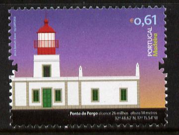 Portugal - Madeira 2009 Lighthouse 61c unmounted mint SG 401, stamps on lighthouses