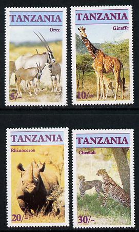 Tanzania 1986 Endangered Animals  set of 4 unmounted mint, SG 479-82, stamps on , stamps on  stamps on animals, stamps on  stamps on cats