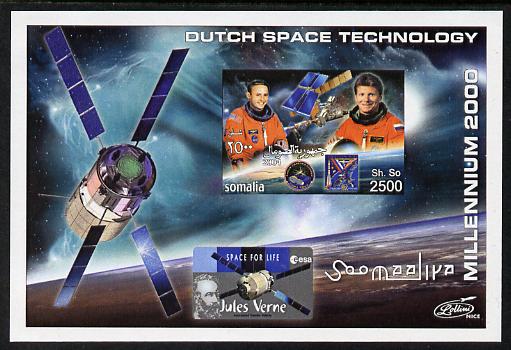 Somalia 2004 Dutch Space Technology #1 imperf m/sheet unmounted mint. Note this item is privately produced and is offered purely on its thematic appeal , stamps on , stamps on  stamps on space, stamps on  stamps on satellites