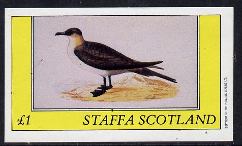 Staffa 1982 Birds #07 (Sea Gull) imperf souvenir sheet (£1 value) unmounted mint, stamps on birds