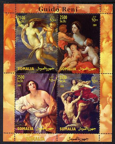 Somalia 2004 Paintings by Guido Reni perf sheetlet containing 4 values unmounted mint. Note this item is privately produced and is offered purely on its thematic appeal, stamps on , stamps on  stamps on arts, stamps on  stamps on nudes, stamps on  stamps on reni, stamps on  stamps on 