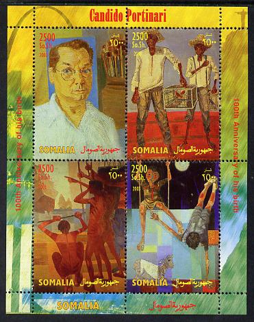 Somalia 2004 Paintings by Candido Portinari perf sheetlet containing 4 values unmounted mint. Note this item is privately produced and is offered purely on its thematic appeal, stamps on , stamps on  stamps on arts, stamps on  stamps on circus