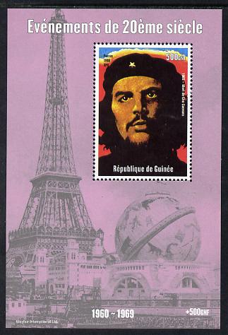 Guinea - Conakry 1998 Events of the 20th Century 1960-1969 Death of Che Guevara perf souvenir sheet unmounted mint. Note this item is privately produced and is offered purely on its thematic appeal, stamps on , stamps on  stamps on millennium, stamps on  stamps on eiffel tower, stamps on  stamps on personalities, stamps on  stamps on constitutions, stamps on  stamps on revolutions, stamps on  stamps on guevara