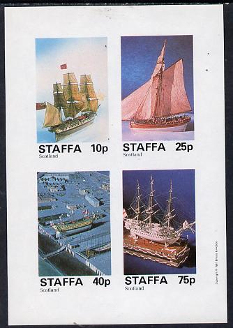 Staffa 1981 Model Ships imperf  set of 4 values (10p to 75p) unmounted mint, stamps on , stamps on  stamps on ships    crafts