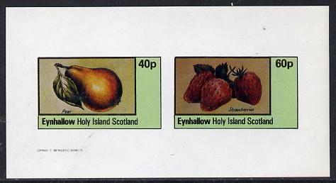 Eynhallow 1982 Fruit (Pear & Strawberries) imperf  set of 2 values (40p & 60p) unmounted mint, stamps on fruit   food