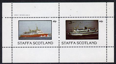 Staffa 1982 Ships #2 (Ferries) perf  set of 2 values (40p & 60p) unmounted mint, stamps on , stamps on  stamps on ships