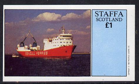 Staffa 1982 Ships #2 (Seagull Ferries) imperf souvenir sheet (Â£1 value)  unmounted mint, stamps on , stamps on  stamps on ships