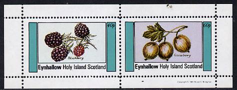 Eynhallow 1981 Fruit (Blackberry & Gooseberry) perf  set of 2 values (40p & 60p) unmounted mint, stamps on , stamps on  stamps on fruit   food