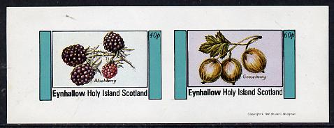 Eynhallow 1981 Fruit (Blackberry & Gooseberry) imperf  set of 2 values (40p & 60p) unmounted mint, stamps on , stamps on  stamps on fruit   food