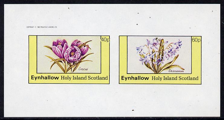 Eynhallow 1982 Flowers #06 (Crocus & Chionodoxa) imperf  set of 2 values (40p & 60p) unmounted mint, stamps on , stamps on  stamps on flowers