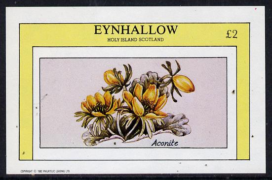 Eynhallow 1982 Flowers #06 (Aconite) imperf deluxe sheet (£2 value) unmounted mint, stamps on flowers