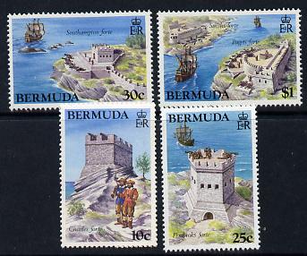 Bermuda 1982 Historic Forts perf set of 4 unmounted mint SG 453-6, stamps on forts, stamps on 