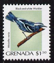 Grenada 2000 Birds $1.50 Black & White Warbler unmounted mint, SG 4289, stamps on , stamps on  stamps on birds