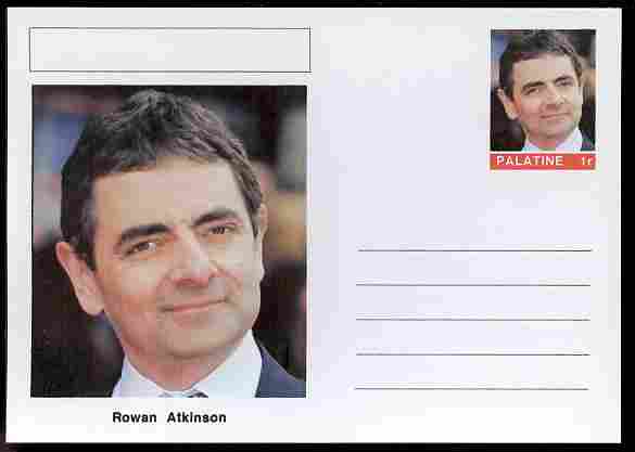 Palatine (Fantasy) Personalities - Rowan Atkinson (comic actor) postal stationery card unused and fine, stamps on , stamps on  stamps on personalities, stamps on  stamps on films, stamps on  stamps on cinema, stamps on  stamps on movies, stamps on  stamps on comedy, stamps on  stamps on  tv , stamps on  stamps on 