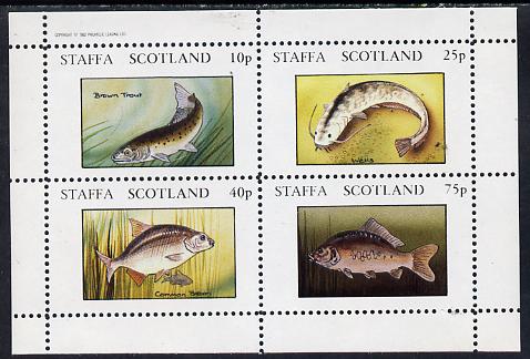 Staffa 1982 Fish #09 (Trout, Bream, etc) perf  set of 4 values (10p to 75p) unmounted mint, stamps on fish     marine-life