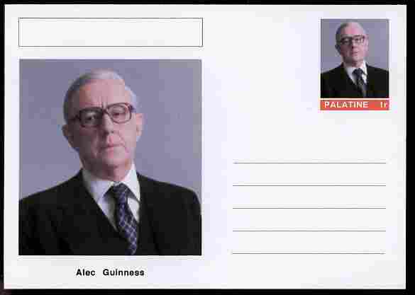 Palatine (Fantasy) Personalities - Alec Guinness (actor) postal stationery card unused and fine, stamps on , stamps on  stamps on personalities, stamps on  stamps on films, stamps on  stamps on cinema, stamps on  stamps on movies, stamps on  stamps on 