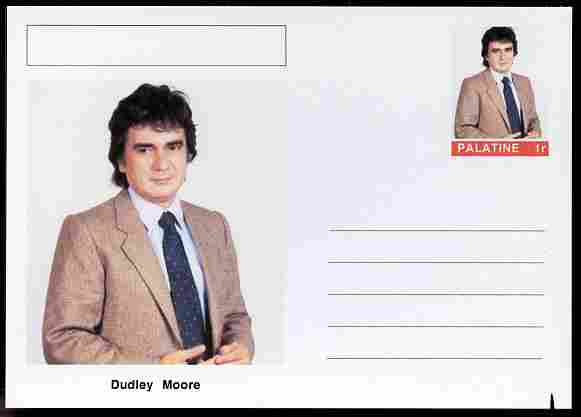 Palatine (Fantasy) Personalities - Dudley Moore (comic actor) postal stationery card unused and fine, stamps on , stamps on  stamps on personalities, stamps on  stamps on films, stamps on  stamps on cinema, stamps on  stamps on movies, stamps on  stamps on comedy, stamps on  stamps on  tv , stamps on  stamps on music, stamps on  stamps on jazz