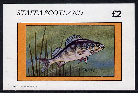 Staffa 1982 Fish #09 (Perch) imperf deluxe sheet (Â£2 value) unmounted mint, stamps on , stamps on  stamps on fish     marine-life
