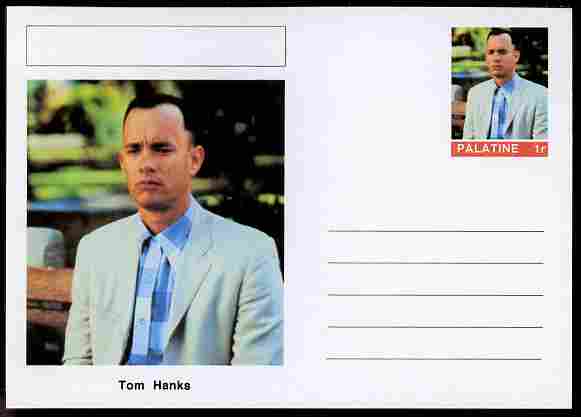 Palatine (Fantasy) Personalities - Tom Hanks (comic actor) postal stationery card unused and fine, stamps on , stamps on  stamps on personalities, stamps on  stamps on films, stamps on  stamps on cinema, stamps on  stamps on movies, stamps on  stamps on comedy, stamps on  stamps on 