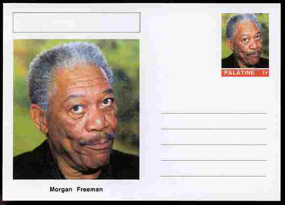 Palatine (Fantasy) Personalities - Morgan Freeman (actor) postal stationery card unused and fine, stamps on personalities, stamps on films, stamps on cinema, stamps on movies, stamps on 