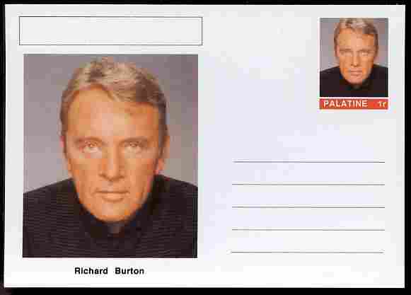 Palatine (Fantasy) Personalities - Richard Burton (actor) postal stationery card unused and fine, stamps on , stamps on  stamps on personalities, stamps on  stamps on films, stamps on  stamps on cinema, stamps on  stamps on movies, stamps on  stamps on 