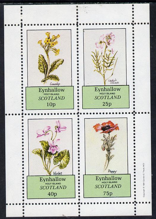 Eynhallow 1981 Flowers #02 (Cowslip, Lady's Smock, violet & Poppy) perf  set of 4 values (10p to 75p) unmounted mint, stamps on , stamps on  stamps on flowers