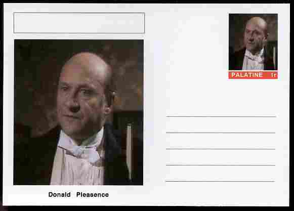 Palatine (Fantasy) Personalities - Donald Pleasence (actor) postal stationery card unused and fine, stamps on personalities, stamps on films, stamps on cinema, stamps on movies, stamps on 