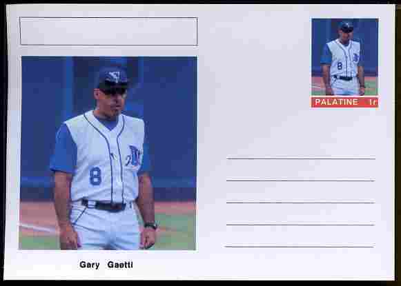Palatine (Fantasy) Personalities - Gary Gaetti (baseball) postal stationery card unused and fine, stamps on personalities, stamps on sport, stamps on baseball