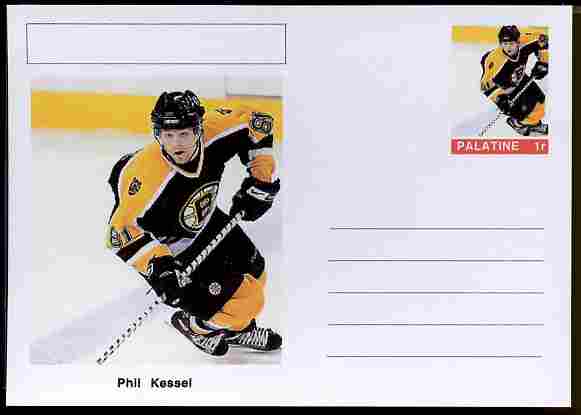 Palatine (Fantasy) Personalities - Phil Kessel (ice hockey) postal stationery card unused and fine, stamps on personalities, stamps on sport, stamps on ice hockey, stamps on 
