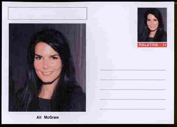 Palatine (Fantasy) Personalities - Ali McGraw (actress) postal stationery card unused and fine, stamps on , stamps on  stamps on personalities, stamps on  stamps on films, stamps on  stamps on movies, stamps on  stamps on cinema, stamps on  stamps on women