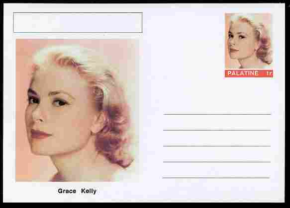 Palatine (Fantasy) Personalities - Grace Kelly (actress) postal stationery card unused and fine, stamps on personalities, stamps on films, stamps on movies, stamps on cinema, stamps on women, stamps on 