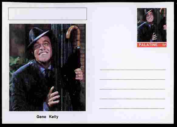 Palatine (Fantasy) Personalities - Gene Kelly (actor) postal stationery card unused and fine, stamps on , stamps on  stamps on personalities, stamps on  stamps on films, stamps on  stamps on movies, stamps on  stamps on cinema, stamps on  stamps on dance, stamps on  stamps on dancing