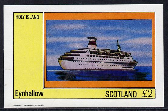 Eynhallow 1982 Ships (Odesea) imperf deluxe sheet (£2 value) unmounted mint, stamps on ships