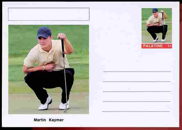 Palatine (Fantasy) Personalities - Martin Kaymer (golf) postal stationery card unused and fine, stamps on , stamps on  stamps on personalities, stamps on  stamps on sport, stamps on  stamps on golf, stamps on  stamps on 