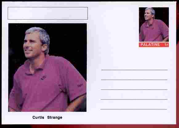 Palatine (Fantasy) Personalities - Curtis Strange (golf) postal stationery card unused and fine, stamps on , stamps on  stamps on personalities, stamps on  stamps on sport, stamps on  stamps on golf, stamps on  stamps on 