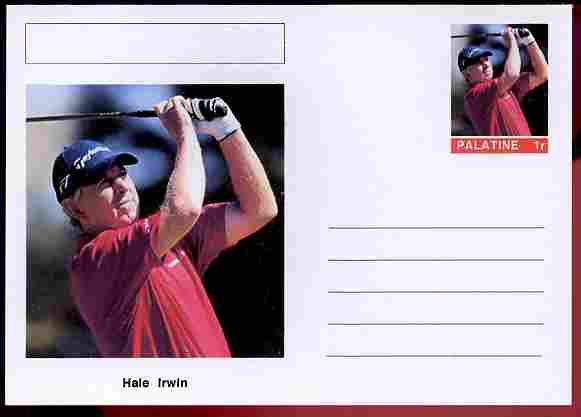 Palatine (Fantasy) Personalities - Hale Irwin (golf) postal stationery card unused and fine, stamps on , stamps on  stamps on personalities, stamps on  stamps on sport, stamps on  stamps on golf, stamps on  stamps on 