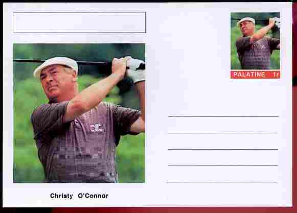 Palatine (Fantasy) Personalities - Christy OConnore (golf) postal stationery card unused and fine, stamps on personalities, stamps on sport, stamps on golf, stamps on 