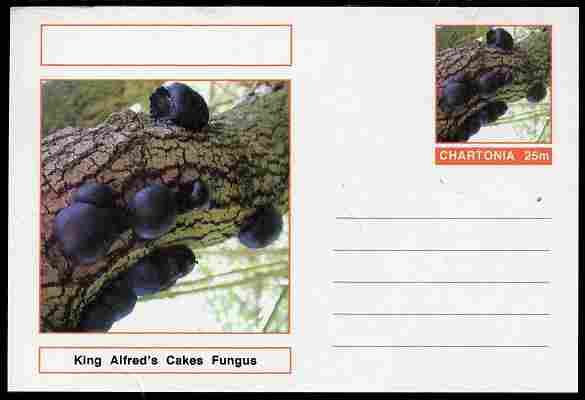Chartonia (Fantasy) Fungi - King Alfred's Cakes Fungus postal stationery card unused and fine, stamps on fungi