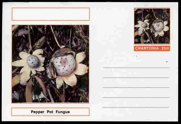 Chartonia (Fantasy) Fungi - Pepper Pot Fungus postal stationery card unused and fine, stamps on fungi