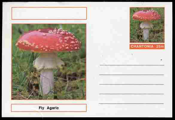 Chartonia (Fantasy) Fungi - Fly Agaric postal stationery card unused and fine, stamps on fungi