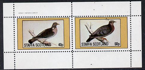 Staffa 1982 Pigeons #03 perf  set of 2 values (40p & 60p) unmounted mint, stamps on , stamps on  stamps on birds    pigeons